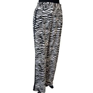 Olsen Zebra Print Pants with Faux Leather Details size 10